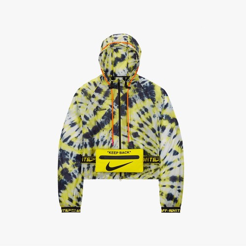 Giacca Nike x Off White Tie Dye taglia L bianca giallo fluorescente