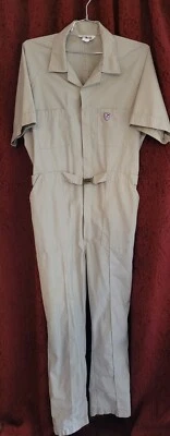 Leisure Coveralls Sz Large Tan Color S/S Lightweight by TOM CAT Nine Lives  - Image 1 of 4