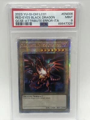 PSA 9 Red-Eyes Black Dragon Quarter Century 25th YuGiOh LC01 Attribute Error - Image 1 of 2