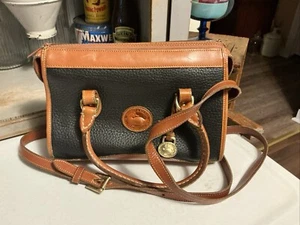 Dooney & Bourke große marineblau hellbraune AWL Leder Arzttasche Handtasche - Bild 1 von 5