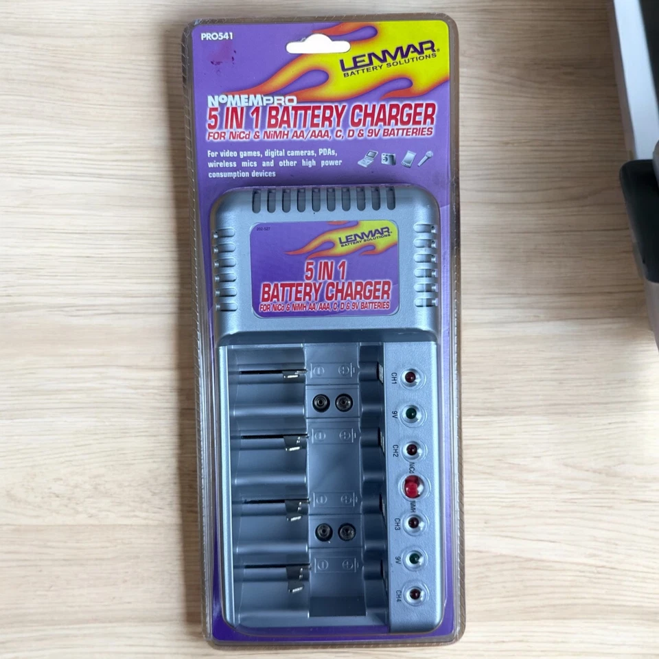 Lenmar PRO541 5-in-1 Battery Charger NiMH AA AAA C D 9V Universal Smart NEW - Image 1 of 4