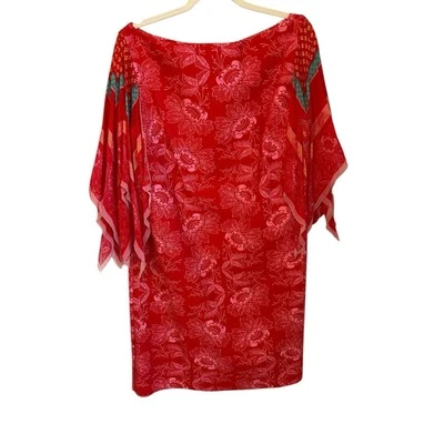 Chiara Boni размер 10 La Petite халат Karice красный шарф рукав лодочкой платье - Изображение 1 из 4