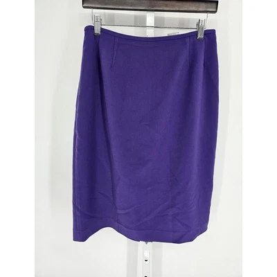 Le Suit Womens Sz 14 Solid Purple Midi Length Suit Skirt - Image 1 of 3