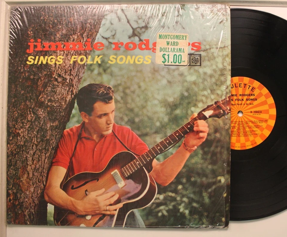 Jimmie Rodgers Lp Sings Folk Songs On Roulette - Vg++/ Vg++ (In Shrink!) - Imagem 1 de 1