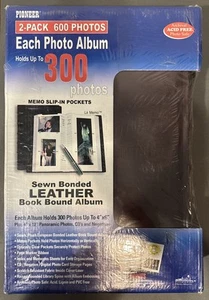 New/Sealed 2-Pack Photo Albums Sewn Bonded Leather Album Holds Up To 600 Photos - Picture 1 of 6