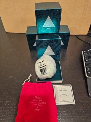 1998-Novo Estoque Antigo Wallace Placa de Prata Trenó de Natal Sino- Caixa, Cartão e Bolsa - Imagem 1 de 3