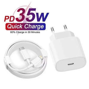 iPhone Fast Charger USB C 40W PD for iPhone 16 15 14 13 12 11 Pro Max + Cable - Picture 1 of 14