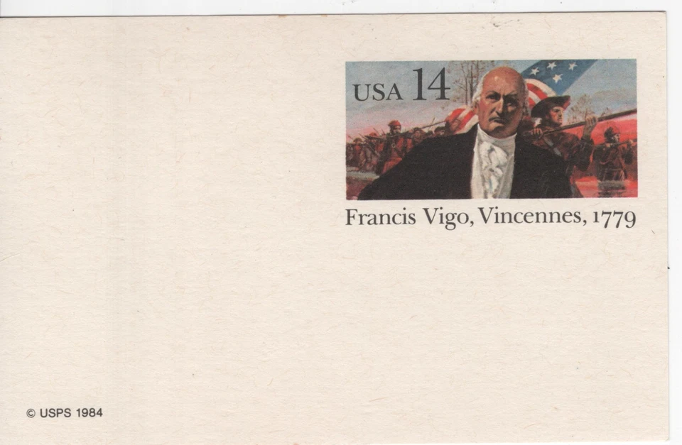 US UX111  Francis Vigo, Vincennes, 1779  Postcard MNH - Image 1 of 1