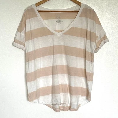 Camisa Maurices 24/7 Para Mujer XXL Rayas Cuello en V Ligera Manga Corta Foto 1 de 4
