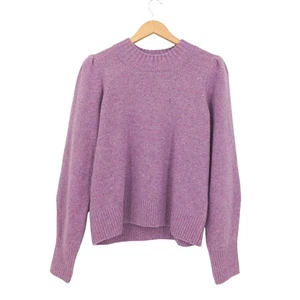 Faherty Boone lila Wollmischung Stehkragen Puffärmel Pullover Damen Medium - Bild 1 von 5