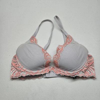 Sutiã feminino Natori 32B cinza camiseta com alça de renda ajustável - Imagem 1 de 4