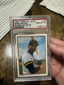 1987 TOPPS ALL-STAR BARRY BONDS #30 GLOSSY SET OF 60 PITTSBURGH PIRATES PSA 10 - Picture 1 of 2