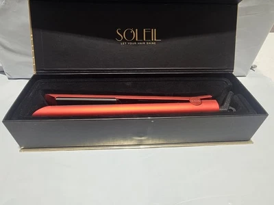 Soleil Metallic Rubberized Hair Straightener Red New - Image 1 of 4