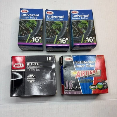 New Bell 16” Replacement Bike Tire Inner Tube Self Sealing Schrader Valve Lot 5 - Image 1 of 4