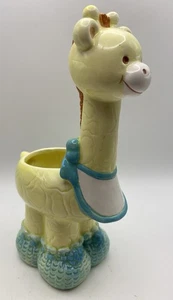 1987 Enesco, Taiwan, Baby Giraffe türkis/gelb Keramik Übertopf, 8x4x3", EUC - Bild 1 von 7