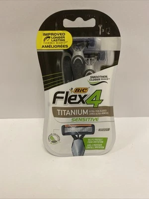 Maquinillas de afeitar desechables sensibles Bic Flex 4 hojas ultrafinas de titanio 4 hojas 3 quilates Foto 1 de 3