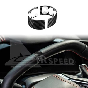 Black Steering Wheel Ring Cover HARD REAL Carbon Fiber For Corvette C8 2020-2023 - Picture 1 of 8
