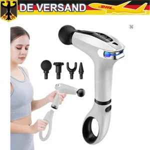 White Massage Gun Electric Massage Gun Shock Muscle with 4 Massage Heads - Picture 1 of 9