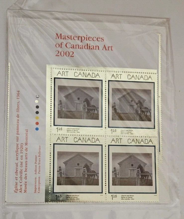 Canada 2002 Masterpieces of Canadian Art #1945 Set of Corner Inscription Blocks  - Image 1 of 1