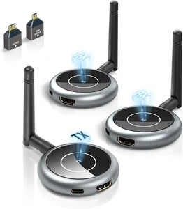 Wireless HDMI Transmitter and 2 Receivers, Plug and Play Multiple Tvs, 50M/165FT - Picture 1 of 15