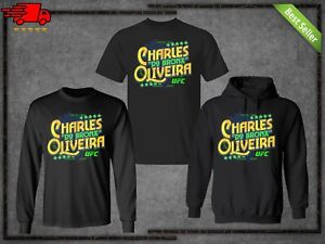 Men's UFC Charles "Do Bronx" Oliveira Graphic Boxing Black T-shirt For Fan