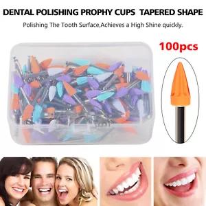 100pcs Dental Rubber Polishing Brush Prophy Polisher Silicon Cup Burs Tapered UK - Picture 1 of 13