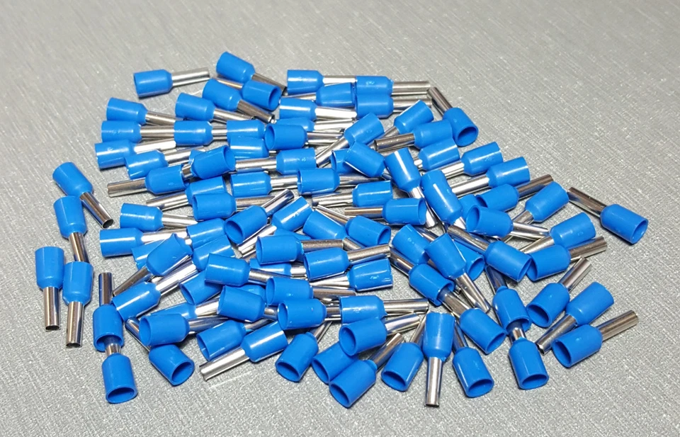 25/50/100Pcs E2508 14AWG 2.5mm² BLUE Insulated Ferrule Bootlace Terminals Crimp - image 1 of 1
