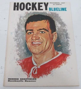 Hockey Blueline Magazine, December 1957 Bernie Geoffrion Cover. 143179 - Picture 1 of 1