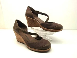 Teva Damenschuh einzelner diagonaler Riemen Keilabsatz Leder/Stoff US 7,5 gebraucht - Bild 1 von 12