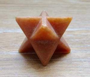 Peach Aventurine Merkaba Star Point Stone Healing Natural Reiki Energy Gemstone - Picture 1 of 4
