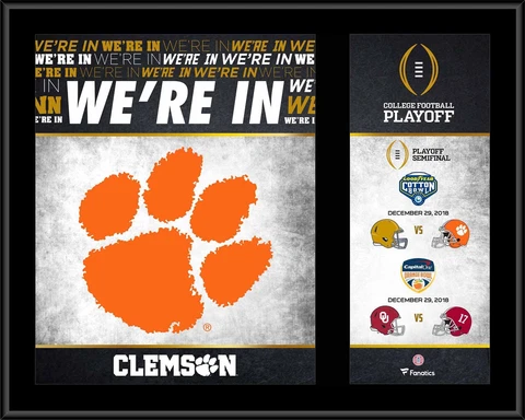 Clemson Tigers 12" x 15" 2018 College Football Playoff Bound Plaque Cover