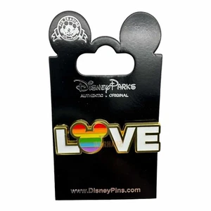 Disney Park Mickey Mouse Rainbow Pride Love Trading Pin Collectible - Picture 1 of 1