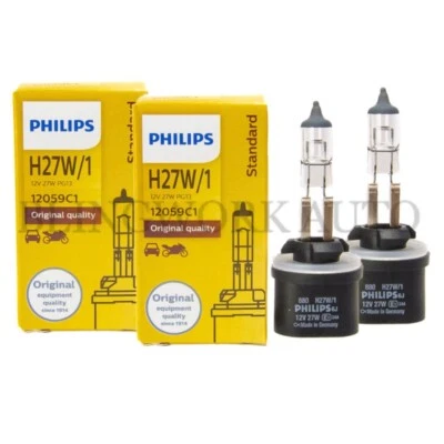 2PC Philips 880 H27W/1 OEM Factory Standard Replacement Fog Light Bulb 27W 12059 - Image 1 of 4
