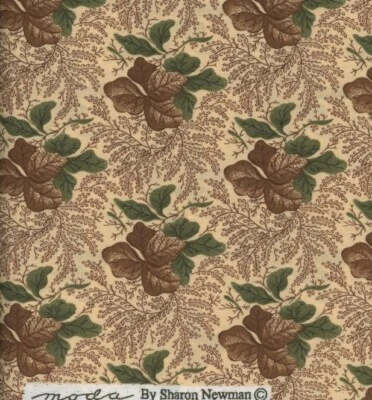 BTHY Moda Vintage Civil War Reproduction Fabric Sharon Newman Tobacco Leaves - Image 1 of 2