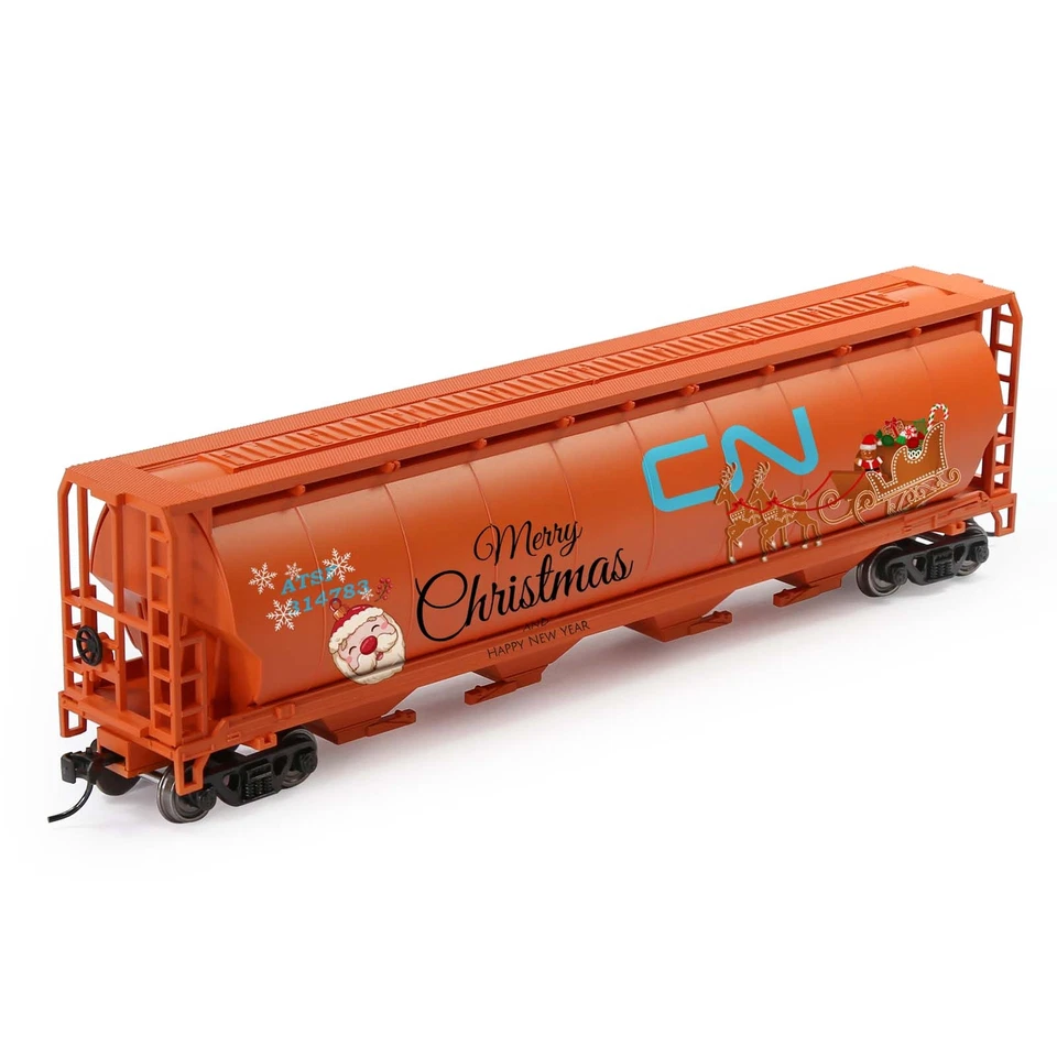 Evemodel HO Scale Cylindrical Covered Grain Hopper Car Christmas Graffiti Gift - Image 1 of 4