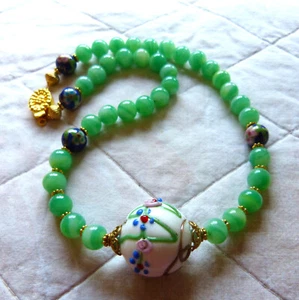 Chinese Necklace, Antique Peking glass necklace, Beadart-Austria Design - Picture 1 of 3