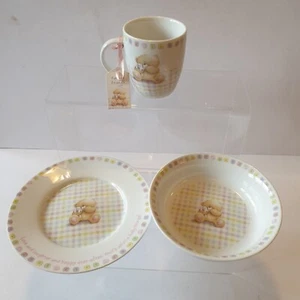 Hallmark Forever Friends Bear Baby Mug Plate Bowl Ceramic Gift Keepsake New Tags - Picture 1 of 24