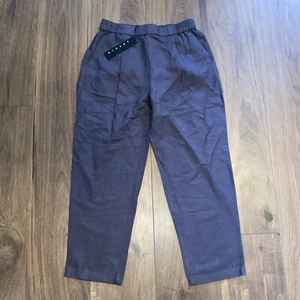 Sisley Womens Linen Blend Trousers Grey Size 10 BRAND NEW - Picture 1 of 7