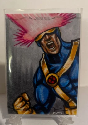 2016 Marvel Masterpieces Sketch Card Cyclops - Aupih - Image 1 of 3
