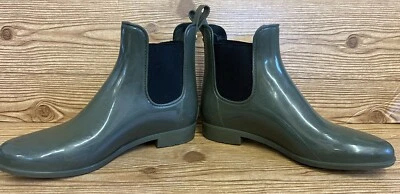 Sam Edelman Women's Tinsley Ankle Chelsea Rain Boots Green Gloss Sz 9 - Image 1 of 4
