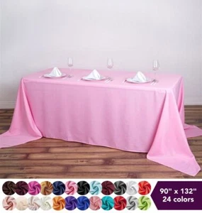 12 pcs 90"x132" Polyester Tablecloths Wedding Party Table Linens Events Home - Picture 1 of 265