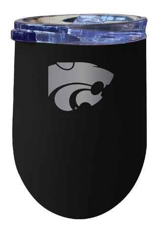 Kansas State Wildcats 12oz Stainless Steel Insulated Wine Cup Tumbler with Lid Cover
