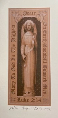 “Ángel”, (Lucas 2:14) numerado (25/50)/impresión firmada por Bronna Butler Foto 1 de 2