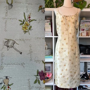 Vestido midi vintage años 90 Liz Claiborne seda floral jardinería crema Wms 16 - Imagen 1 de 17