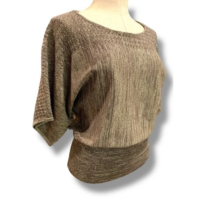 Size Medium United States Sweaters Metallic Womens Sparkle Banded Waist - Image 1 of 4