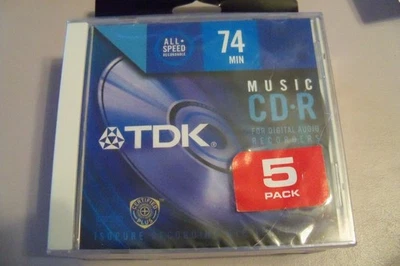 TDK CD-R MUSIC 80 minute All Speed 5 pack see full descrip. - Image 1 of 3