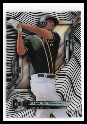 2018 Topps High Tek Black Orbit Diffractor #HT-MOS Matt Olson #/50 As RC SP JA - Image 1 of 2