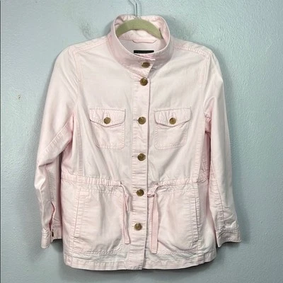 Talbots Light Pink Linen Blend Lightweight Drawstring Waist Jacket Medium Petite - Image 1 of 4