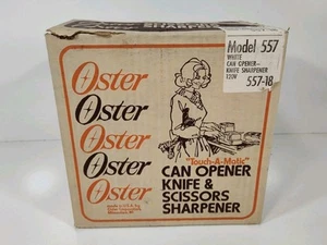 Oster Touch-A-Matic Dosenöffner Messerschärfer Modell 577 weiß Neu in OVP NOS Vintage - Bild 1 von 6