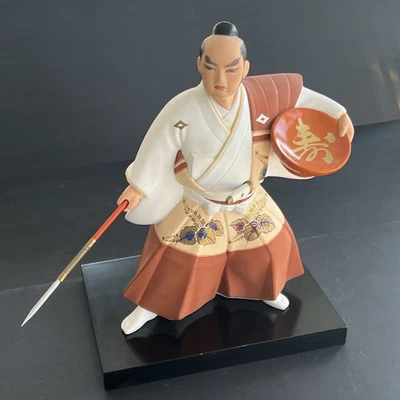 RARE VINTAGE JAPANESE GENUINE HAKATA DOLL clay Samurai figurine made by AKIRA - Image 1 of 4